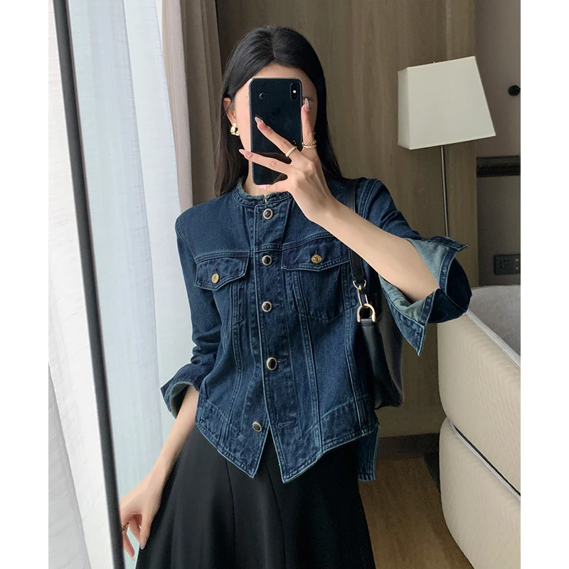 复古牛仔外套女2025秋季新款美式炸街小个子洋气减龄百搭夹克上衣