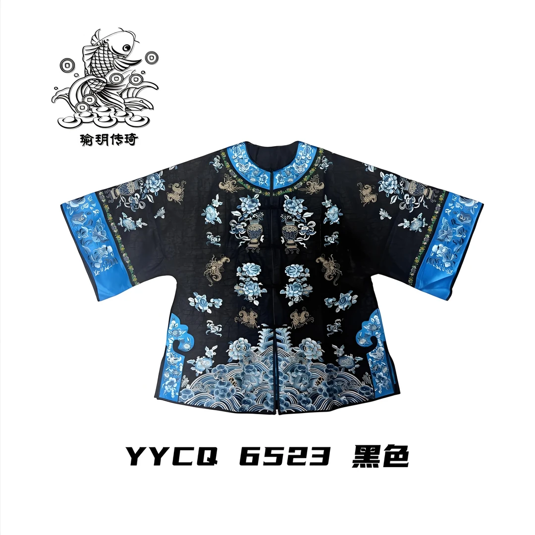 瑜玥传琦原创新款三蓝绣打籽绣8年老油龟复古女士上衣【6523】