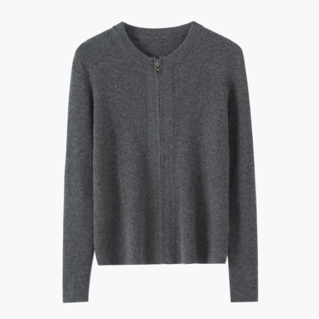 【封神—圆领开衫】18针康纱*奢级做工80支精纺纯羊绒拉链开衫高密