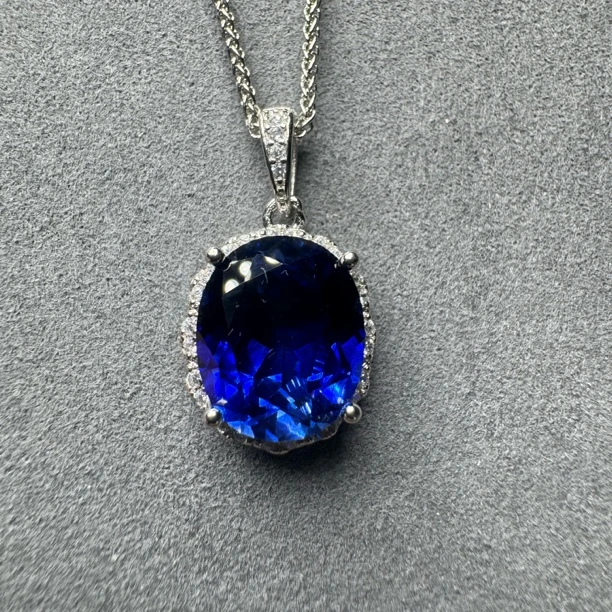 坠链均925银 专柜正品皇家蓝宝蓝色色系 矢车菊色女神款吊坠044