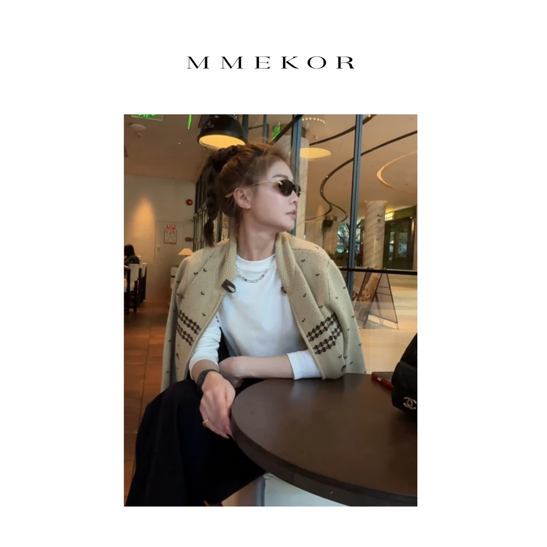 MMEKOR“初雪来信”毛衣 2025新款秋款时髦书呆子百搭外套 30591