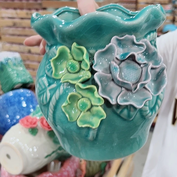 有孔.凑单10元陶瓷花盆发货！