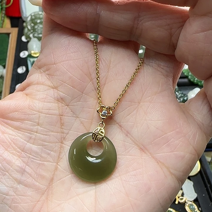 颈饰银S925镶嵌和田玉