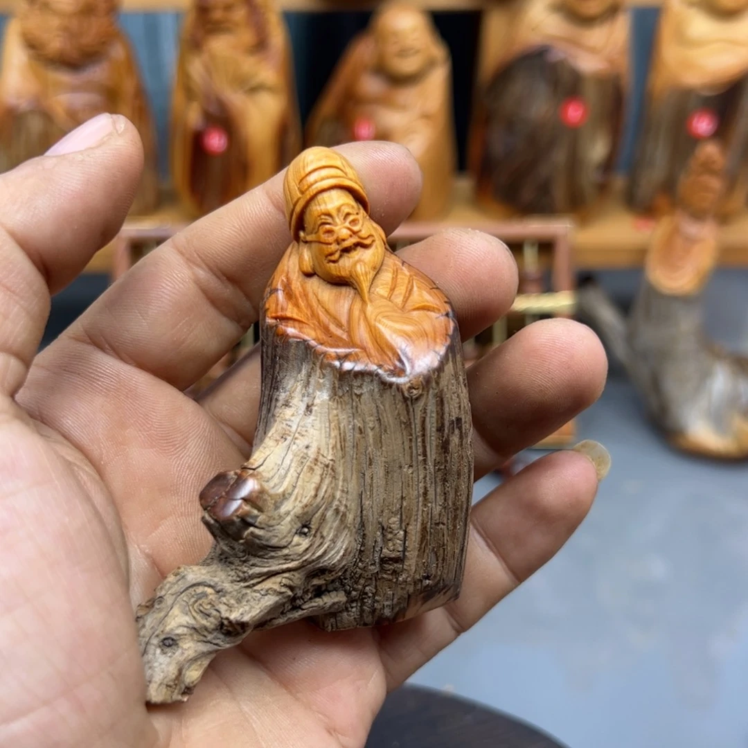 笑****木崖柏木摆件手把件