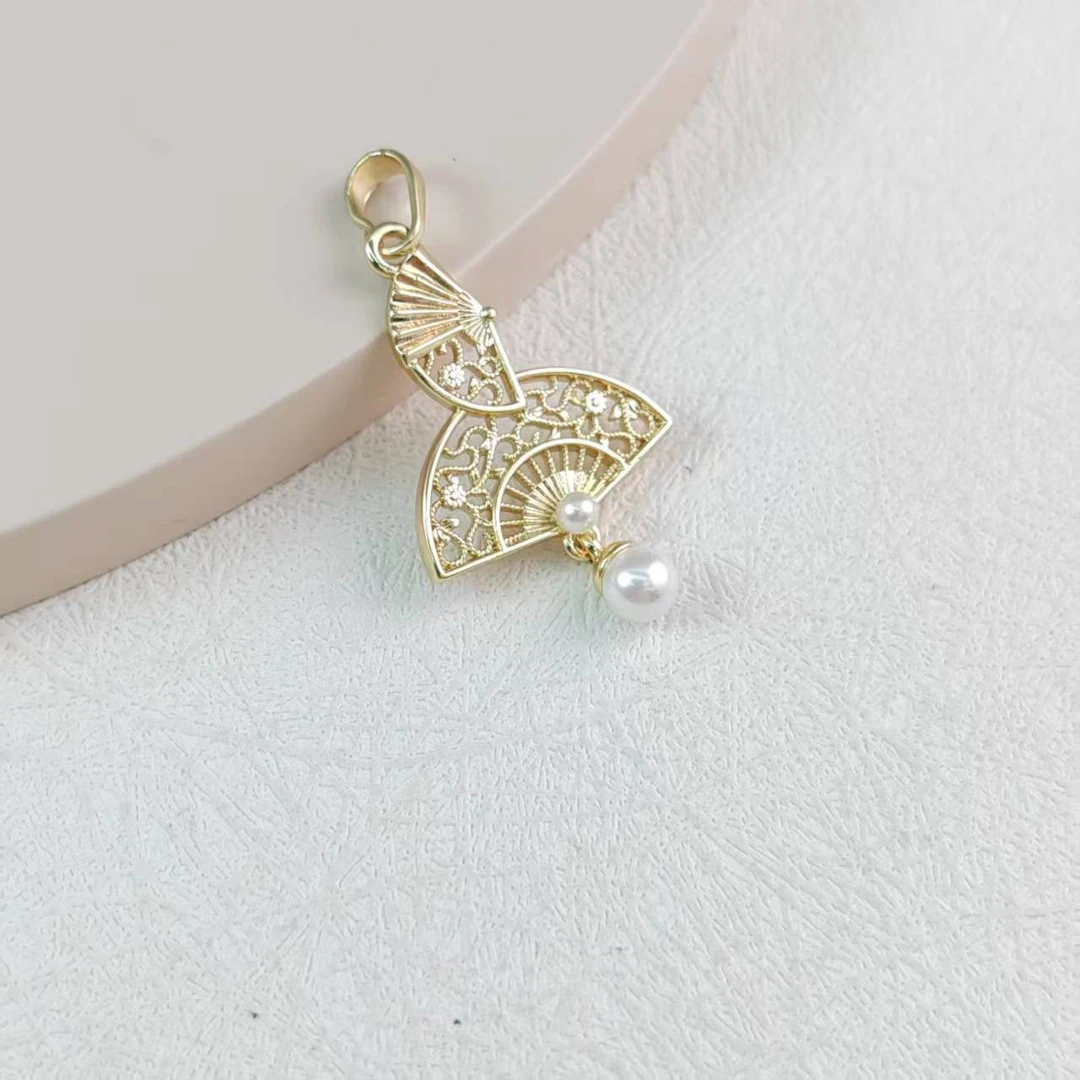 XUPING/旭平首饰 合金仿珍珠吊坠 【参与满赠】 扇子GDJ X000996656