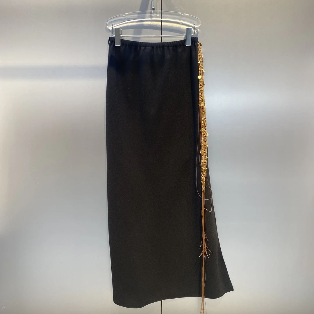 2502WSK04钩针腰带半裙