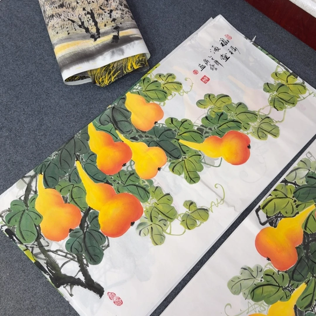 国画三尺尺寸50X100纯手绘作品