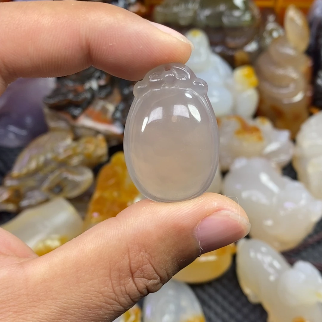 玛瑙/玉髓手把未镶嵌温*