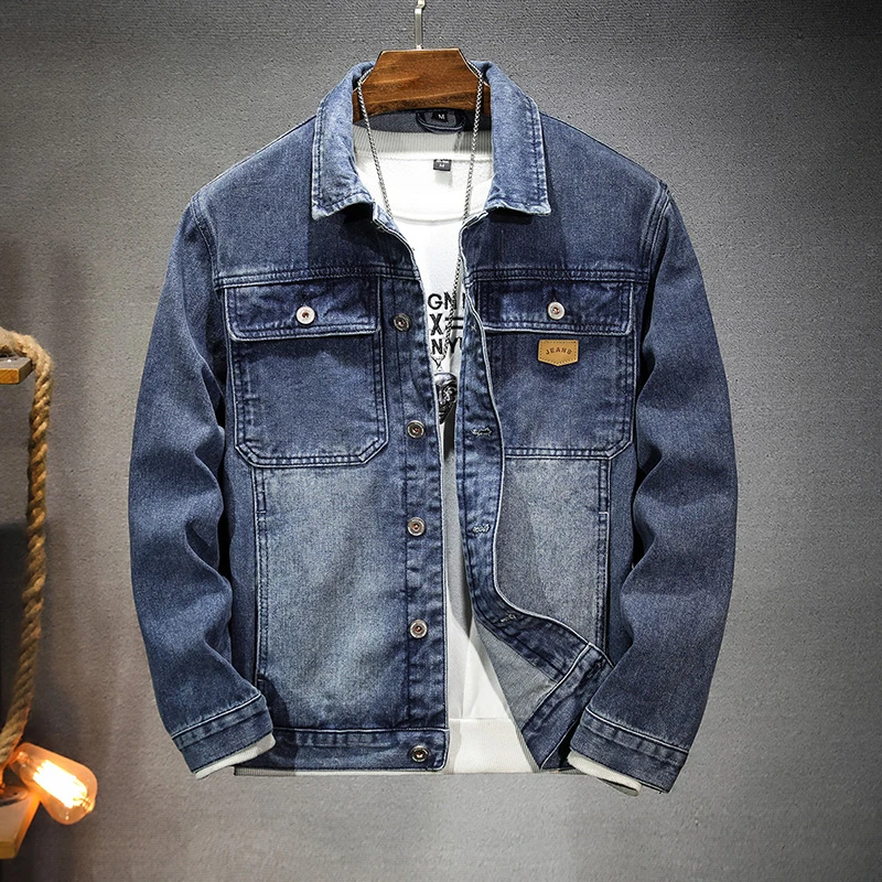 2025新款潮牌春秋牛仔外套男士宽松复古美式工装夹克大码休闲百搭