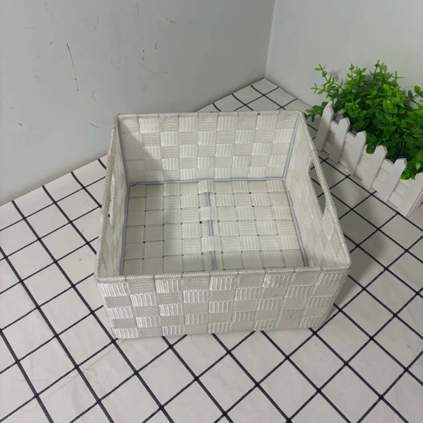 656微瑕款长26宽26高13.5手工编织收纳筐方形收纳筐