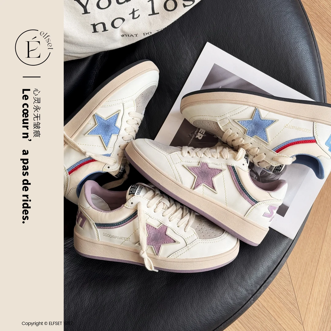 ÉLFSET | 2025年新款星星德训鞋女鞋子春夏平底休闲运动鞋-ES1