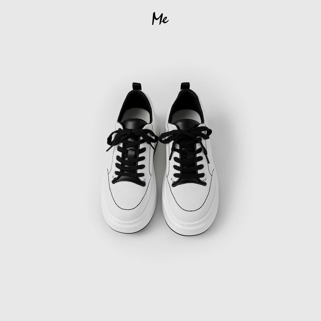 ME【小香黑白厚底鞋】奢牌感黑白配色增高百搭时尚休闲鞋子MESA1568