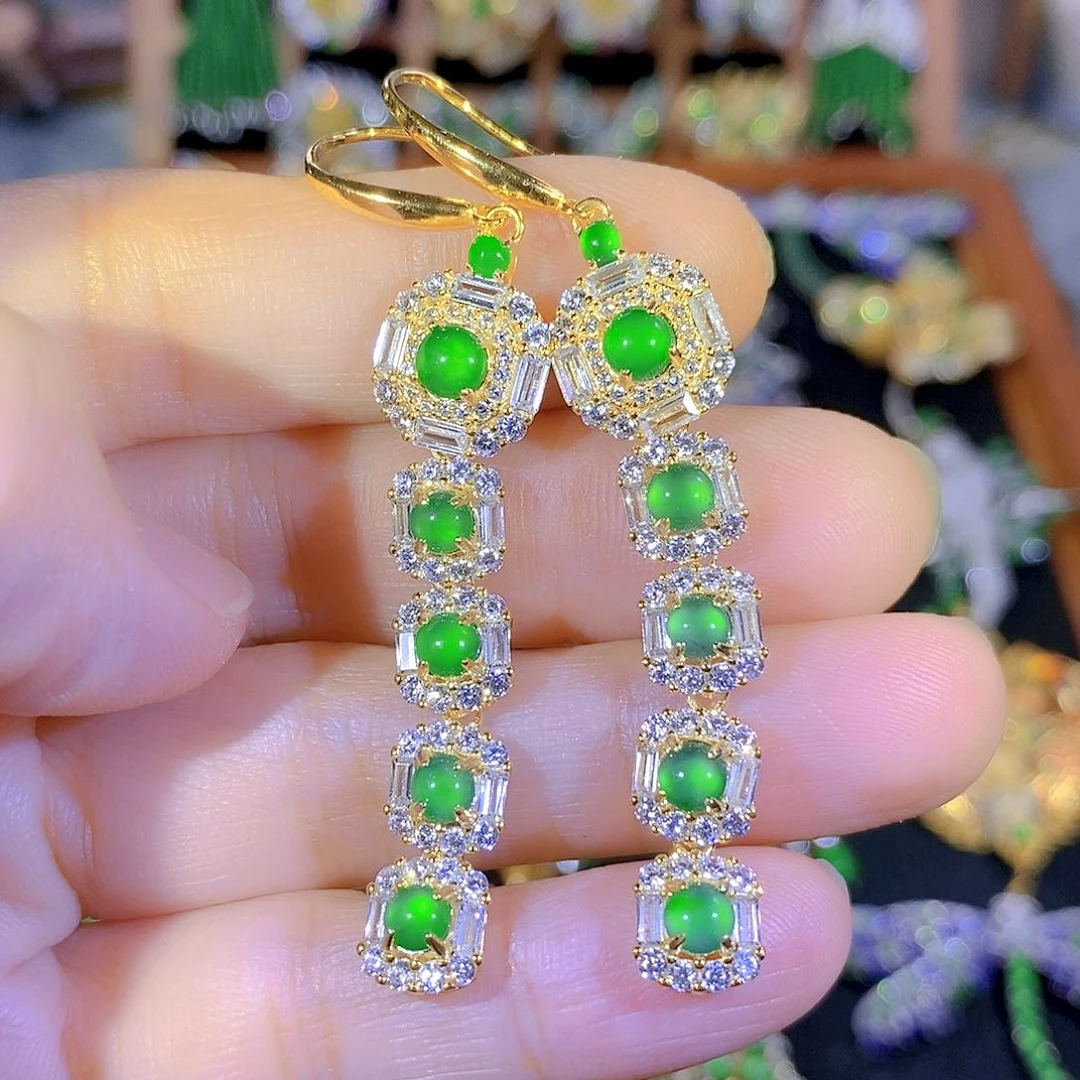 吊坠(不含链)银S925镶嵌翡翠