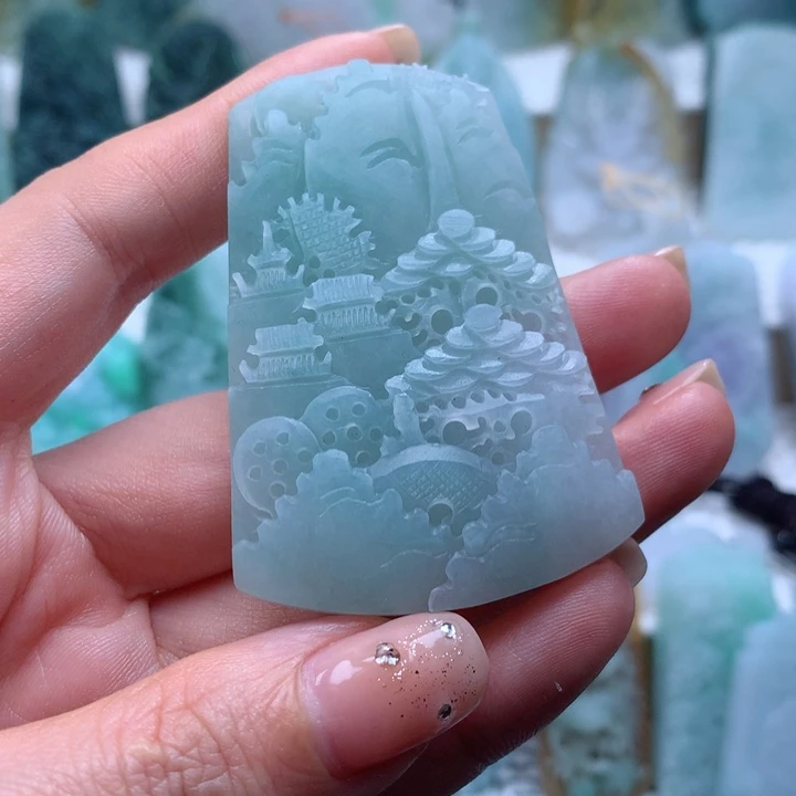 定制翡翠未镶嵌山水