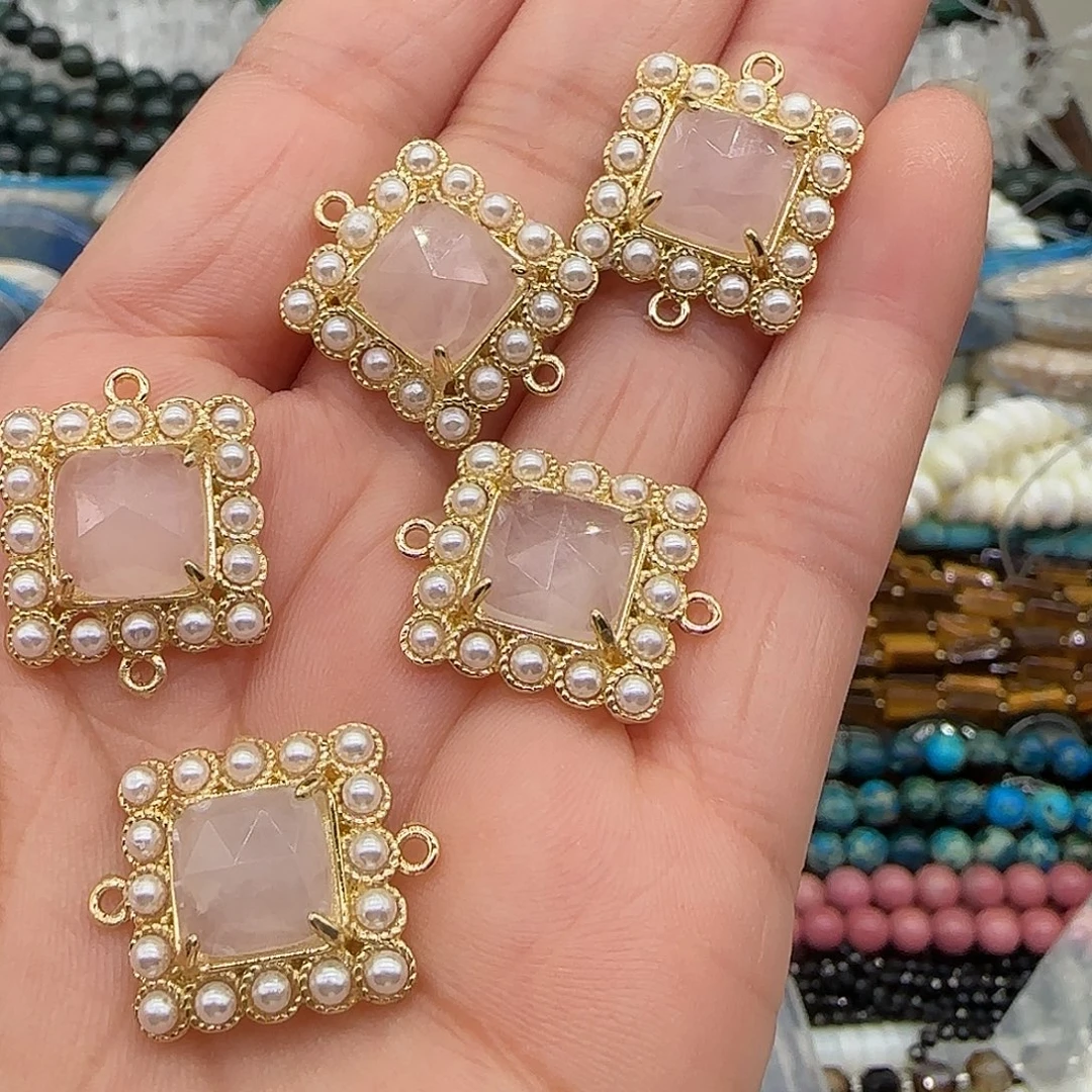 玛瑙/玉髓合金珠宝半成品马粉方型一个