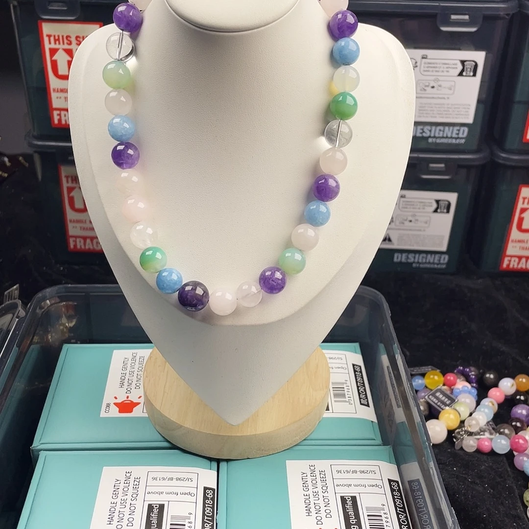 手链银S925镶嵌烟晶