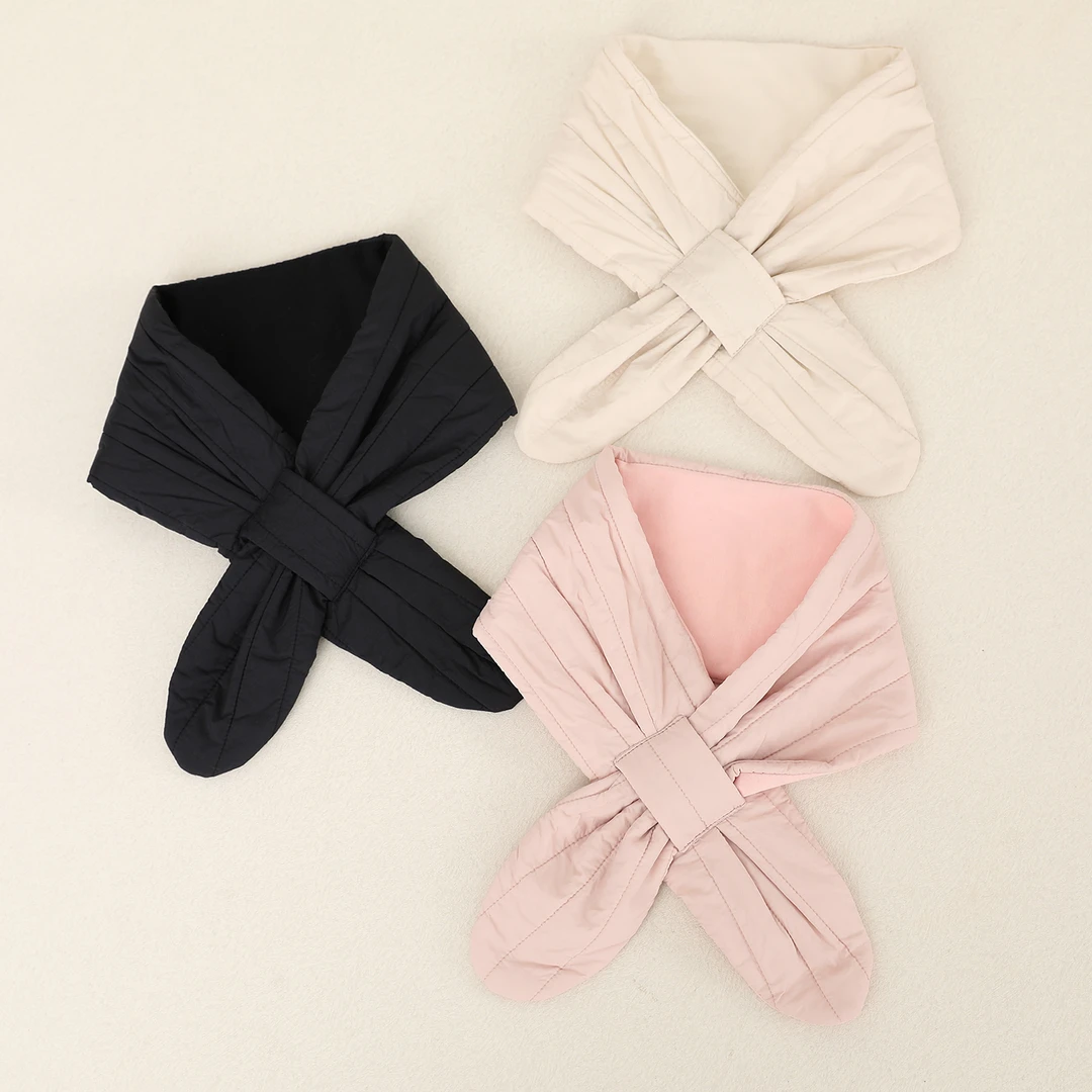 LANZIBES/蓝之蓓桑蚕丝填充围脖秋冬韩版百搭加厚保暖护颈F10654