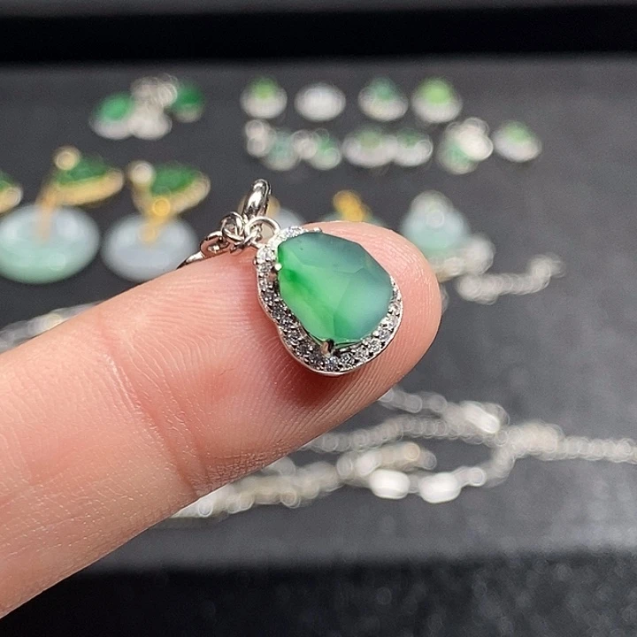 翡翠银S925镶嵌手链