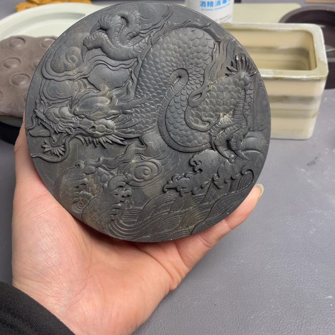 道***一易砚老坑塔山青砚台