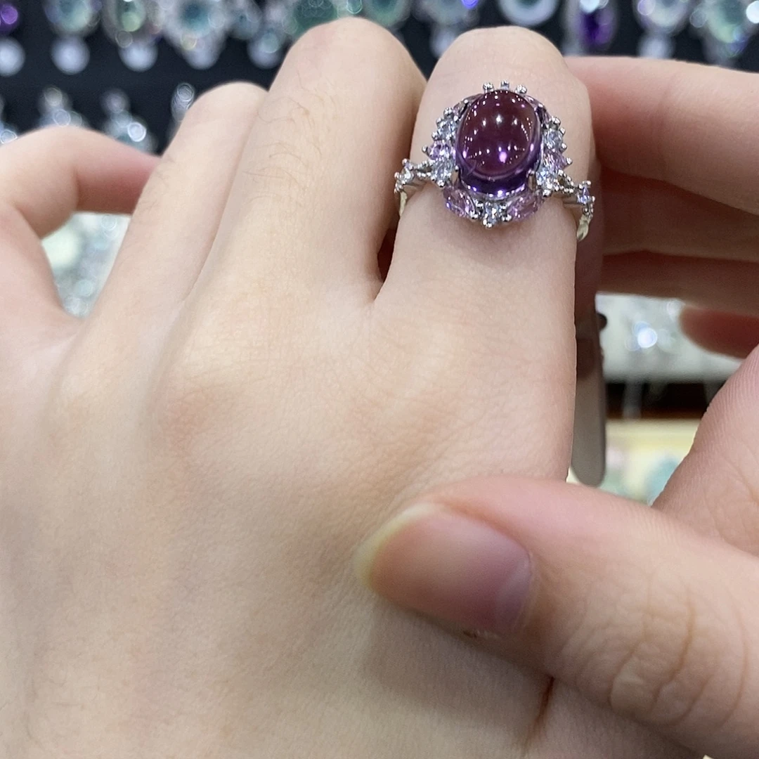 戒指银S925镶嵌紫晶