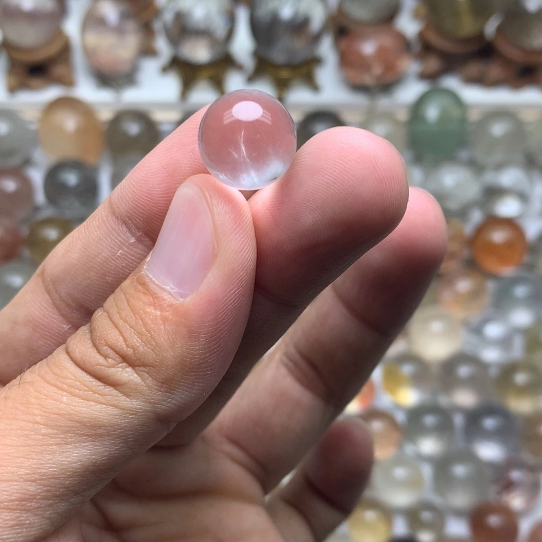 水晶未镶嵌珠宝半成品兔毛球