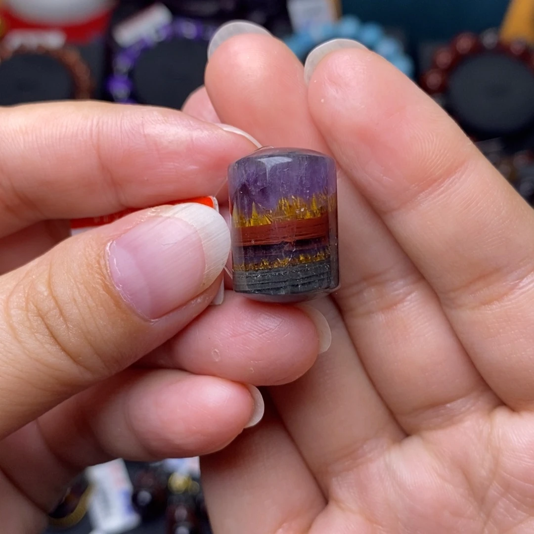 水晶手链未镶嵌极光四色桶珠