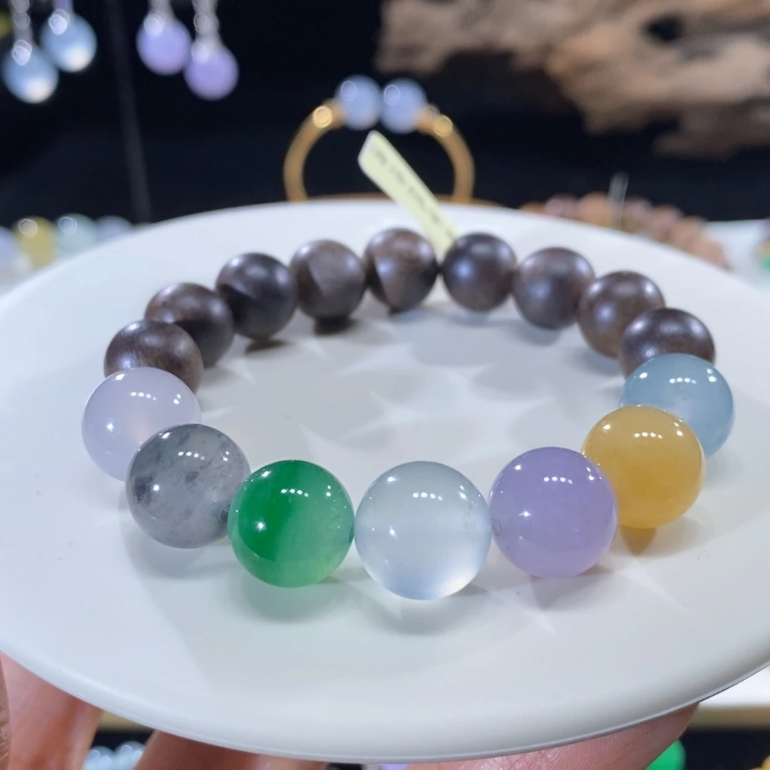 翡翠未镶嵌颈饰翡翠清冷风手串11+mm