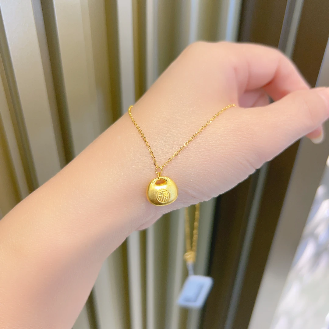 足金999哑光胖福5G黄金套链时尚百搭黄金首饰足金套链9091