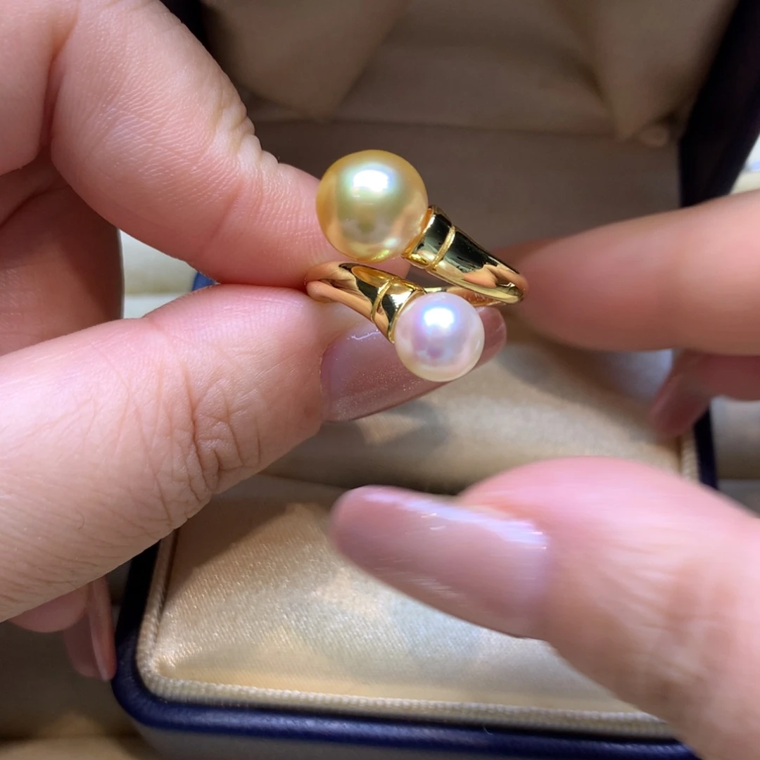 银S925镶嵌戒指海水珍珠