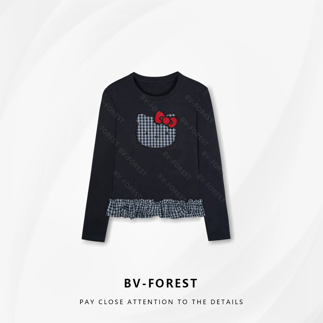 BV-FOREST“凯蒂密语”秋季新款时尚百搭圆领长袖T恤BV-T0480