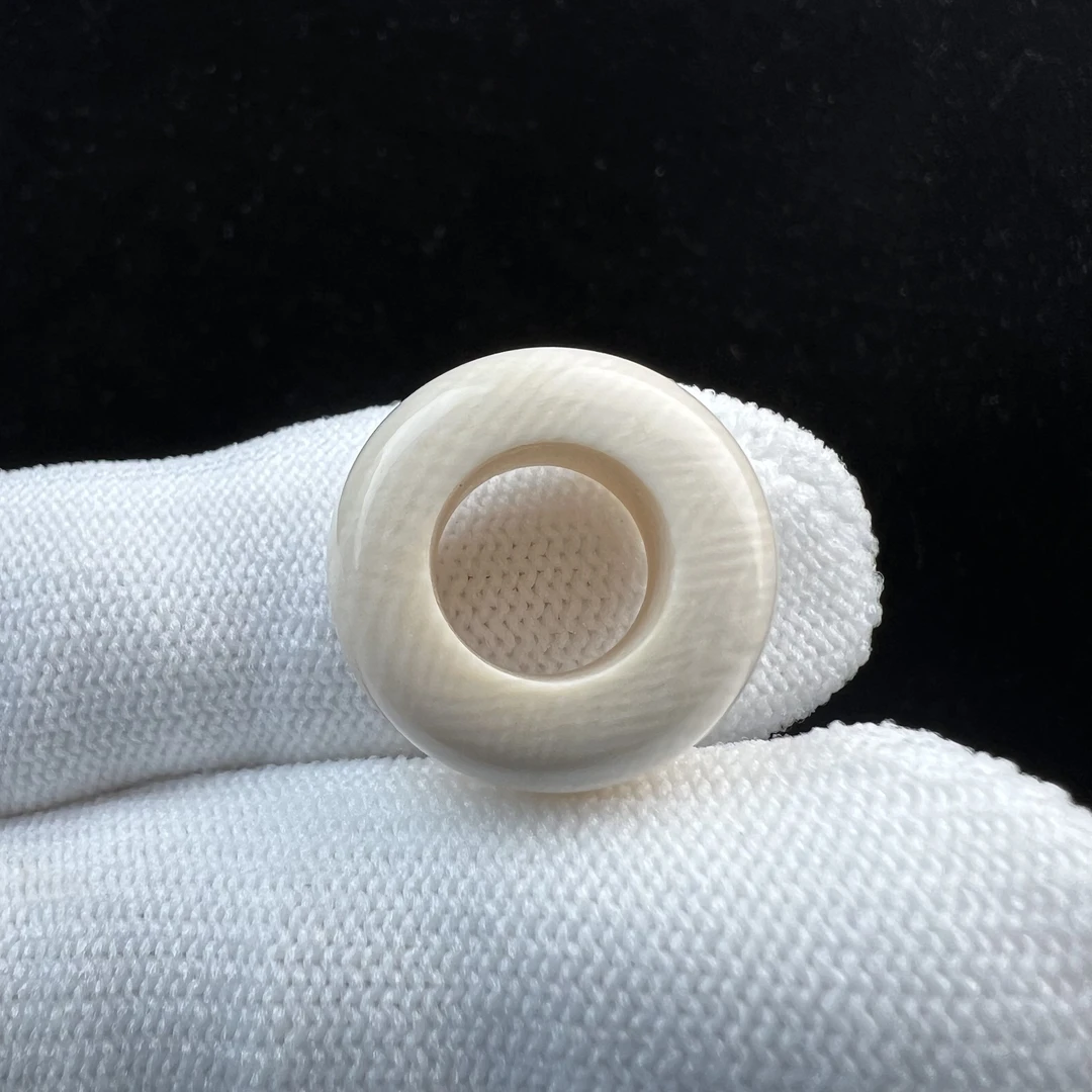 J4531天然猛犸牙跑环戒指内径10mm支持鉴定 假一罚四