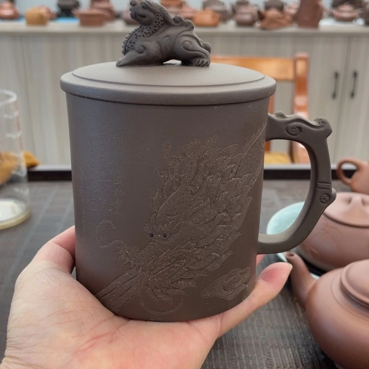 紫泥茶壶.****手工制作龙杯