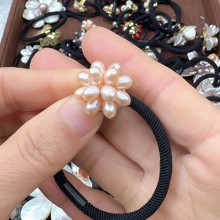 淡水珍珠发饰银S925镶嵌