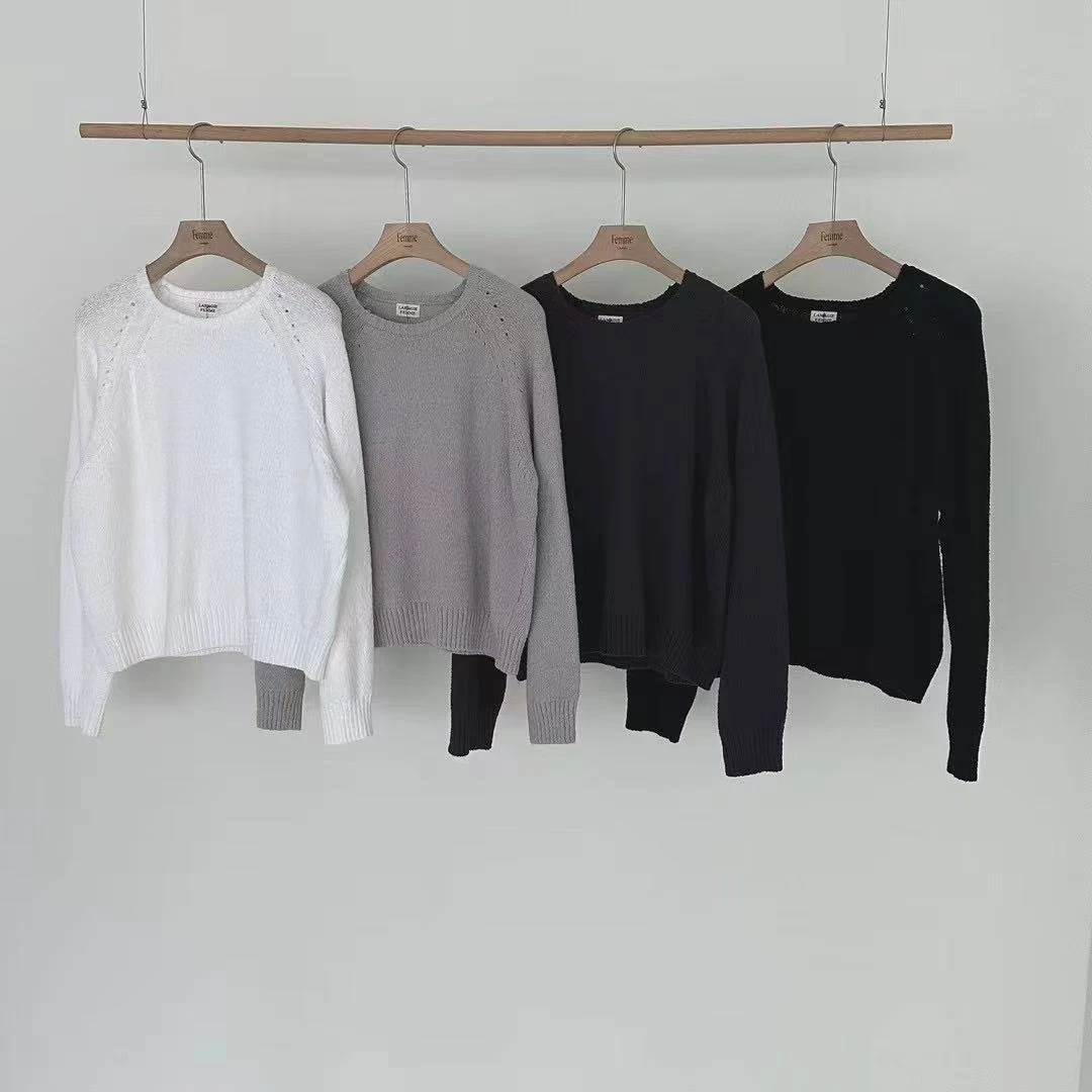 东大门fe颗粒感圆领毛衣针织衫/NO退换