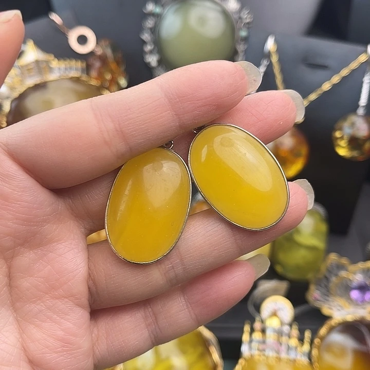 琥珀银S925镶嵌裸石