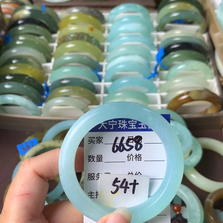 未镶嵌蛇纹石玉手镯6658