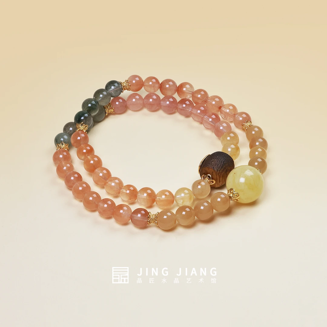 晶匠彩兔毛安神双圈手串多样性发一  编号-Z70053