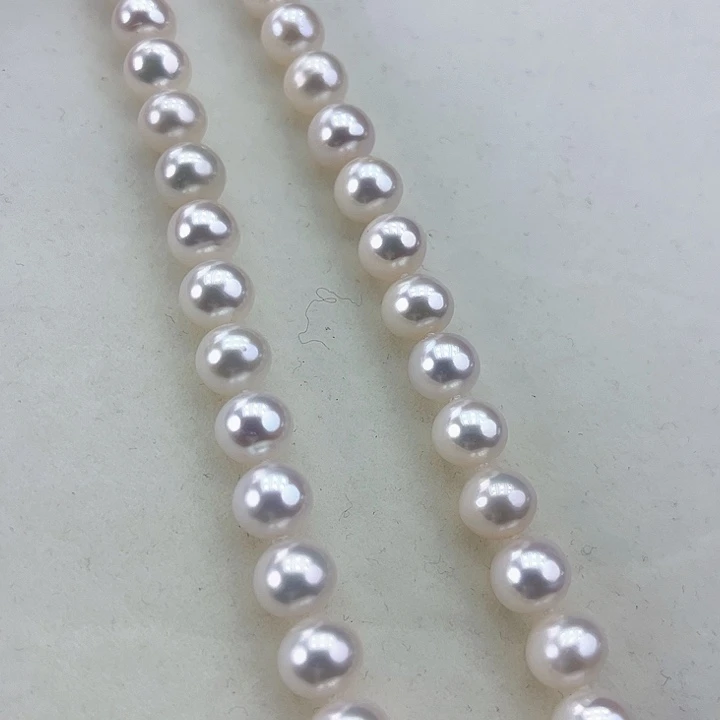 淡水珍珠颈饰银S925镶嵌卡9.5极光白炫彩高品