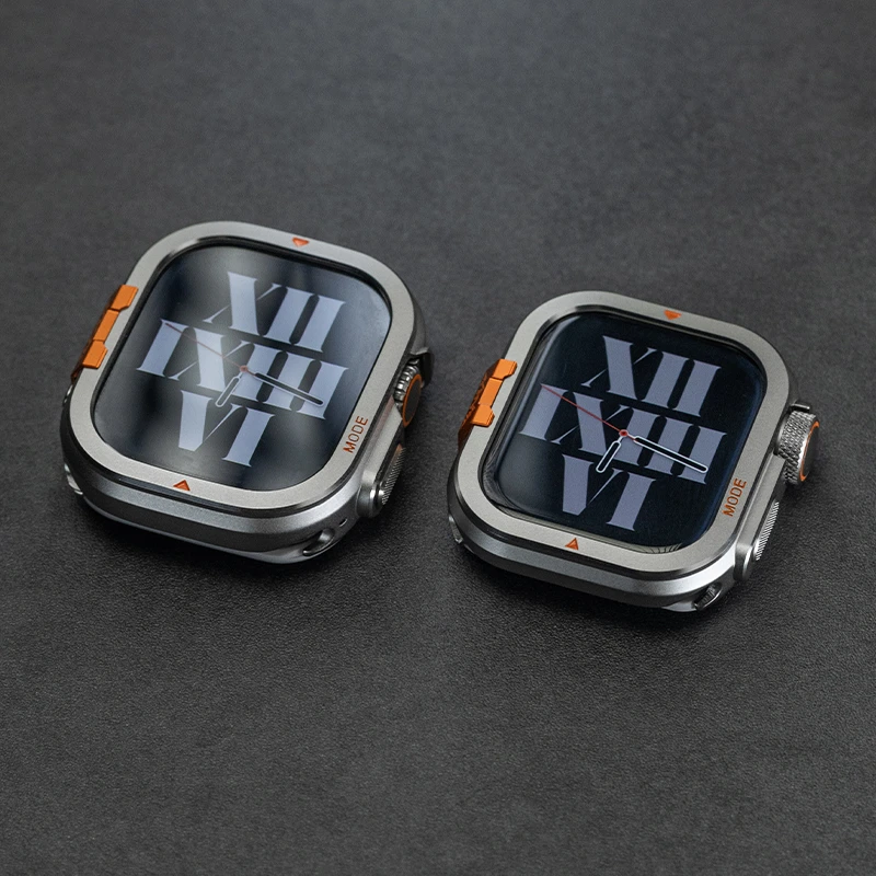 全金属AppleWatch保护壳S11适用苹果手表Ultra表壳iwatch表带钛色