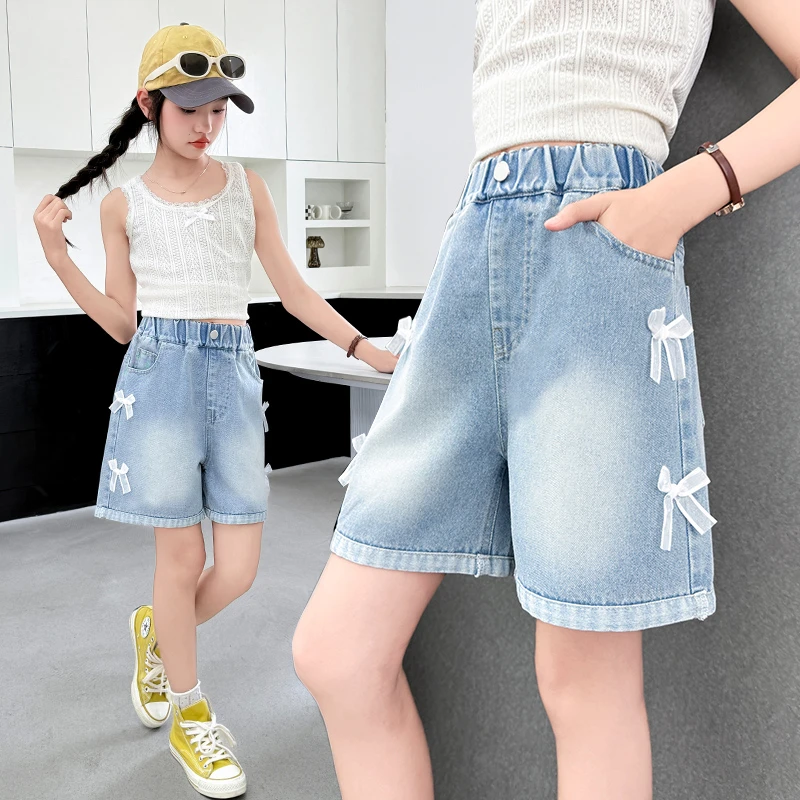 女童牛仔短裤夏季薄款2025新款大童外穿裤子女孩夏装儿童五分中裤