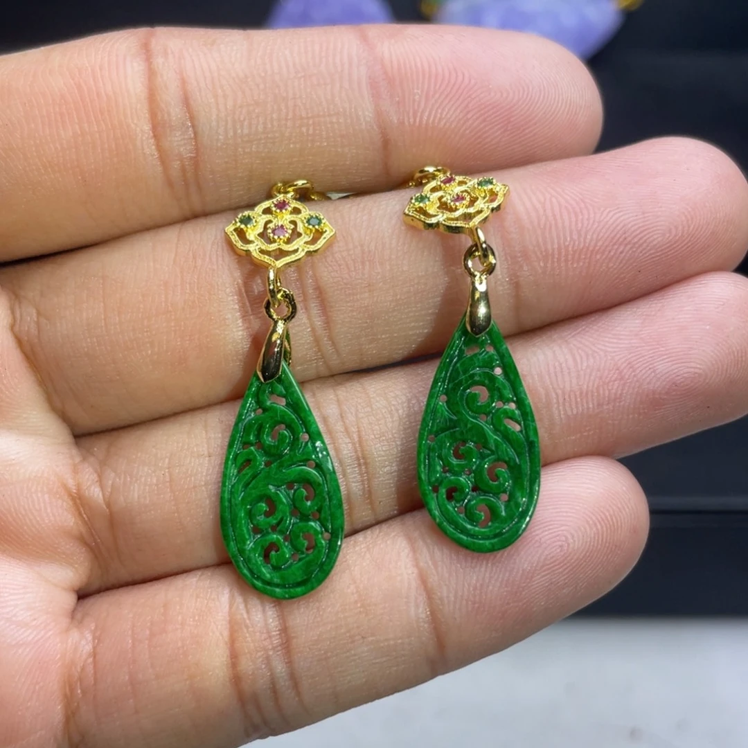 翡翠未镶嵌耳饰耳饰