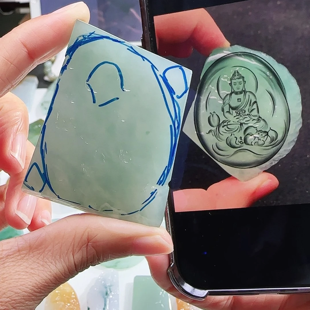 定制翡翠未镶嵌缅甸翡翠挂件