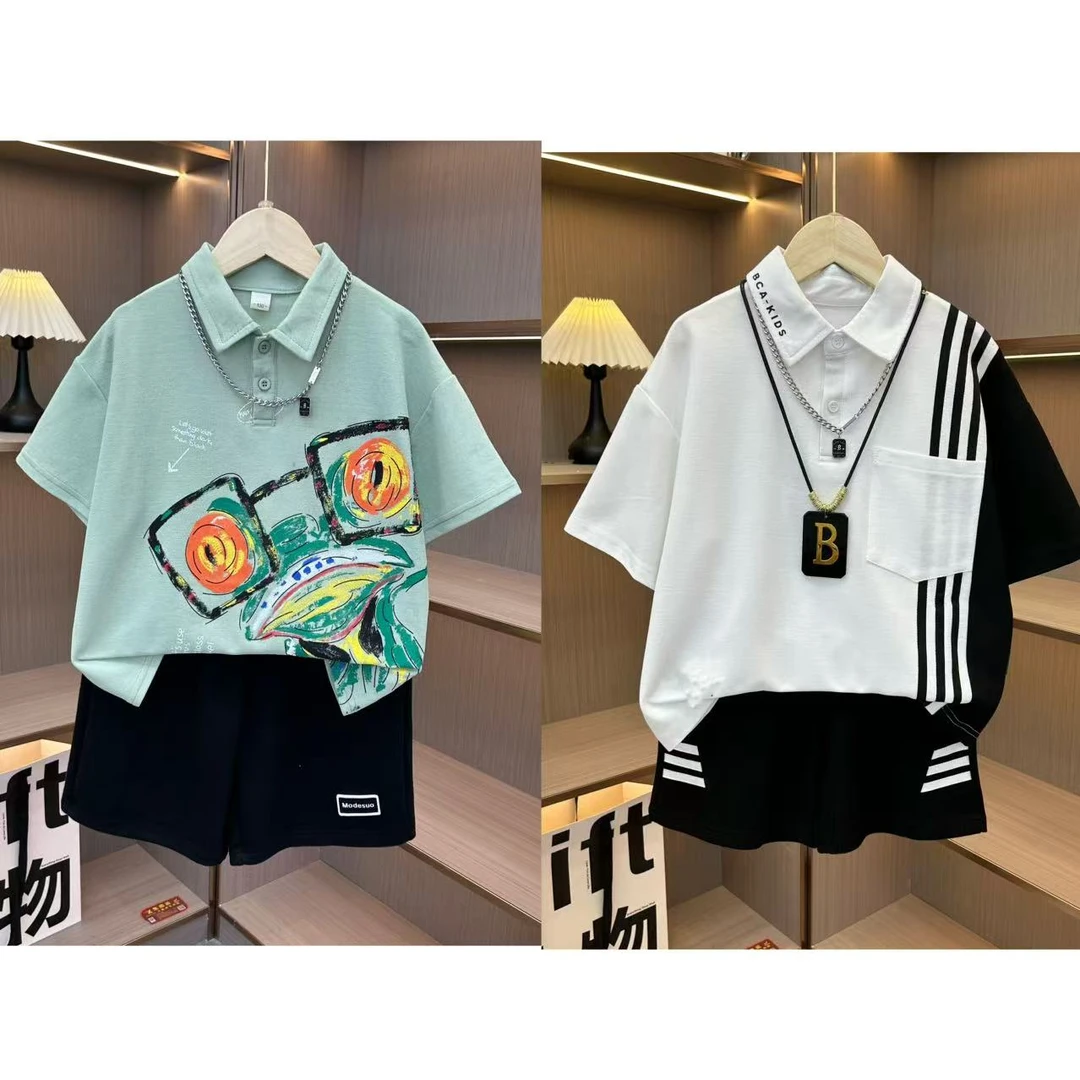 G299M【2套4件夏装】男女童夏款短袖套装大童亲子【不含包】