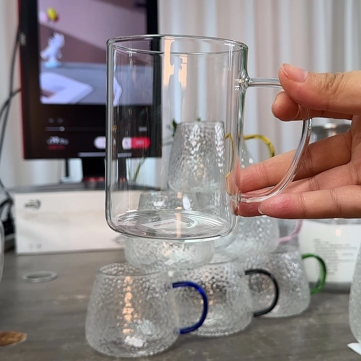 水晶玻璃无盖款400毫升6只透明把