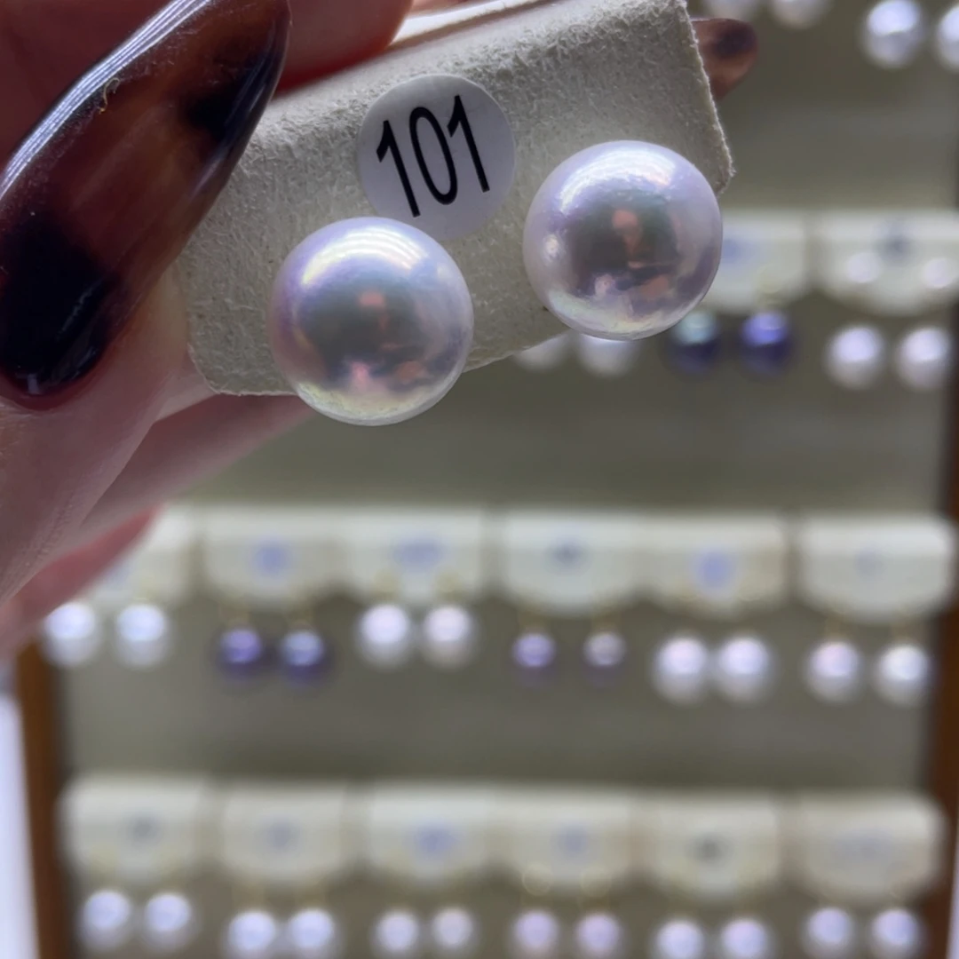 淡水珍珠耳饰18K金镶嵌