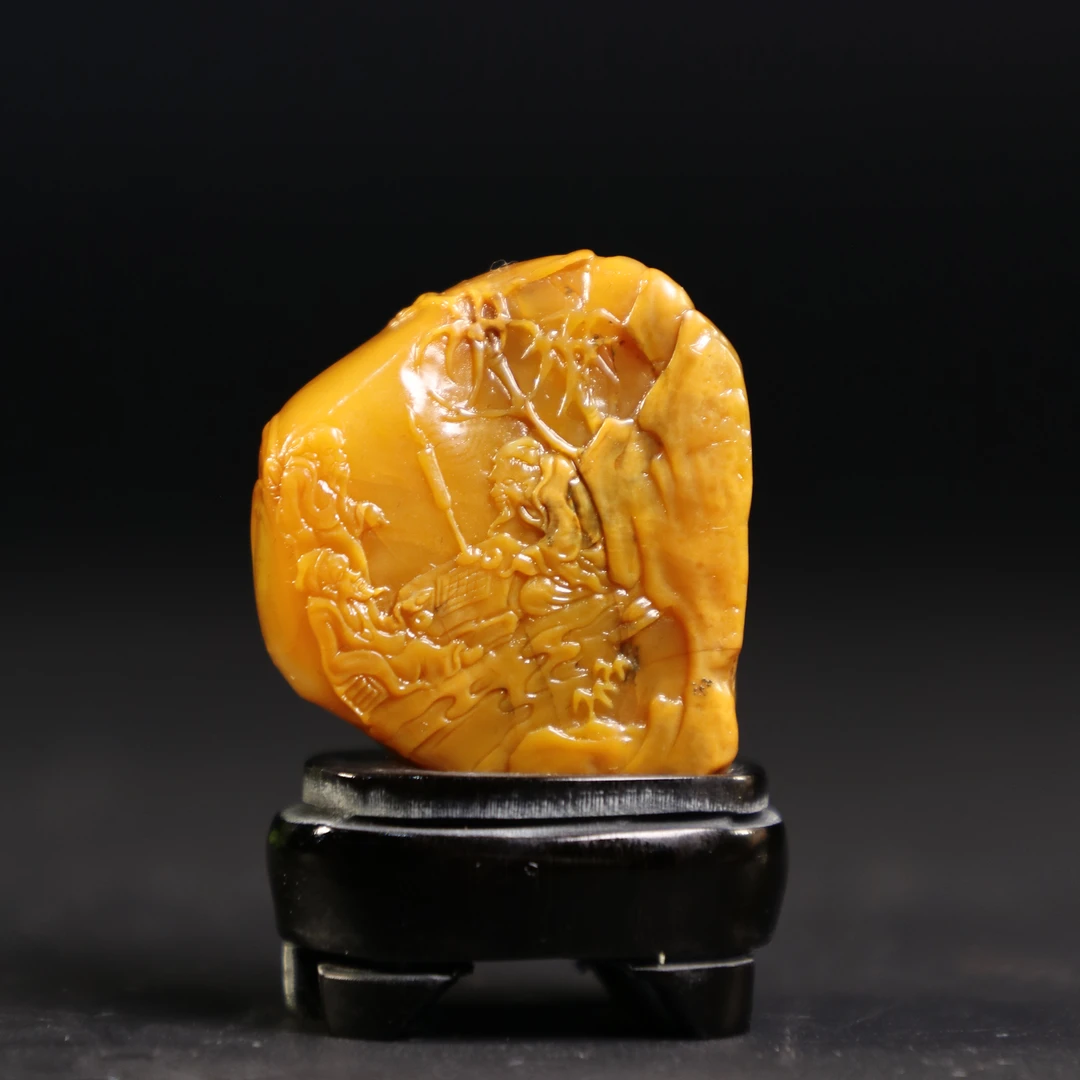 lot8837 田黄石泛舟摆件/云南典藏