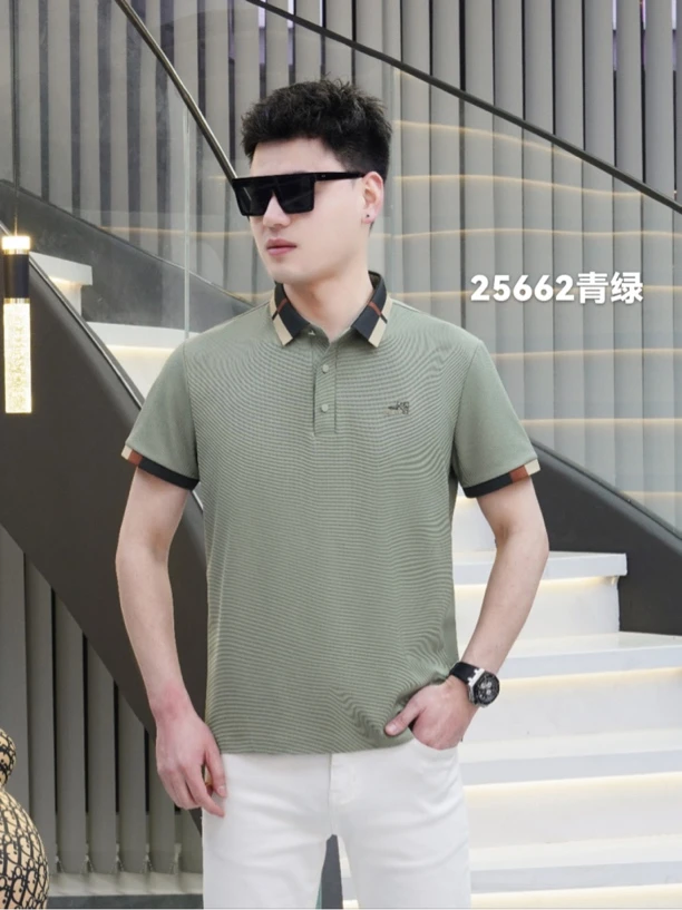翻领短袖polo衫男士潮流冰感透气修身上衣简约正装百搭休闲半袖衫