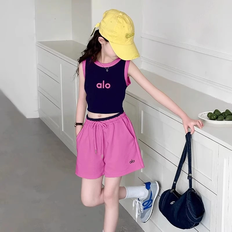 女童休闲背心套装2025新款儿童洋气运动短裤两件套女大童时尚夏装