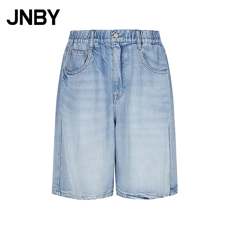 【商场同款】JNBY/江南布衣25夏新品牛仔中裤宽松直筒裤5P5E15760