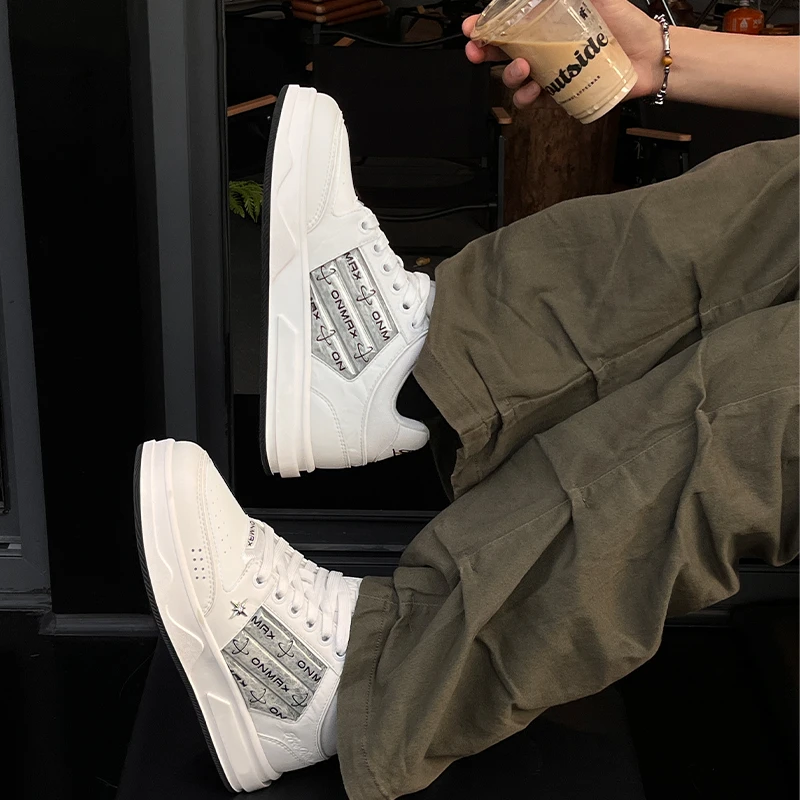 【范丞丞同款】专柜正品小帆船黑色厚底板鞋男女款网红休闲百搭鞋子